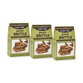 AvenueSweets - Handcrafted Old Fashioned Dairy Free Vegan Nut Brittle - 3 x 7 oz Boxes - Pecan