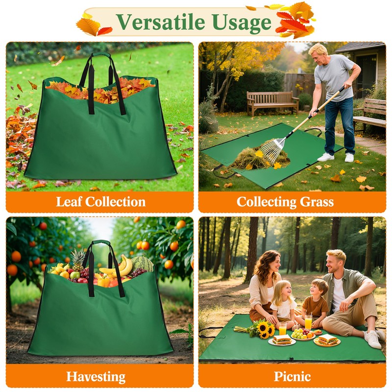 LUCKIPLUS Leaf Bag for Collecting Leaves, 600D Oxford Cloth Collapsible