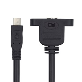 xiwai USB 2.0 Micro 5 Pin Male Screw Mount Type Extension Cord - 3.0 Micro Type-B Female 480Mbps USB Extender Cable