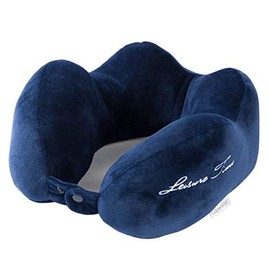 Neck Pillow, U-Shaped Cushion, Pillow, Travel, Airplane, Car, Sleep Sleep Air Pillow, Cushion, Comfortable, Travel Goods, Air, Compact, Portable (Navy)