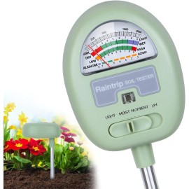 Raintrip Soil Moisture Meter, 4-in-1 Meter for Plants, Tester green