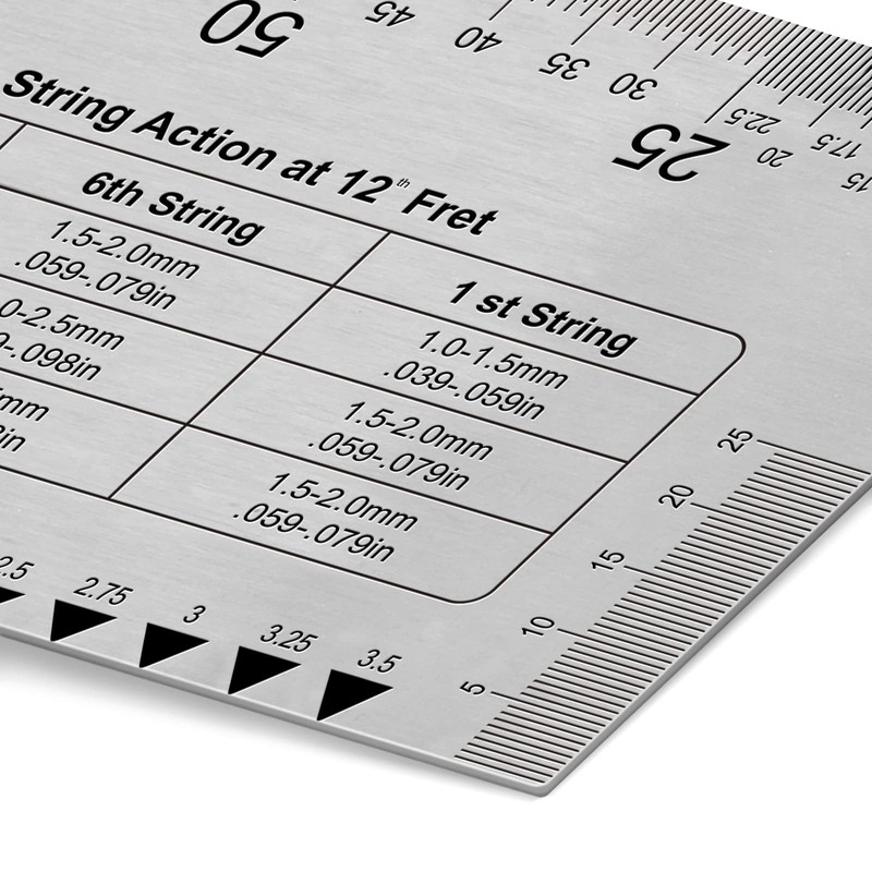 Guitar String Action Gauge, COENGWO String Height Gauge Ruler Guitar