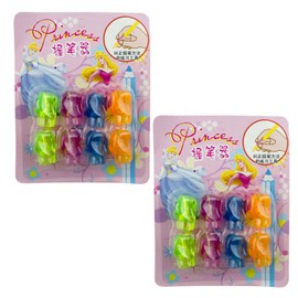 HAND® 8875D 2 Packs of Princess Easy to Hold Ergonomic Pen and Pencil Grips with Soft Rubberised Texture - 16 Grips Total
