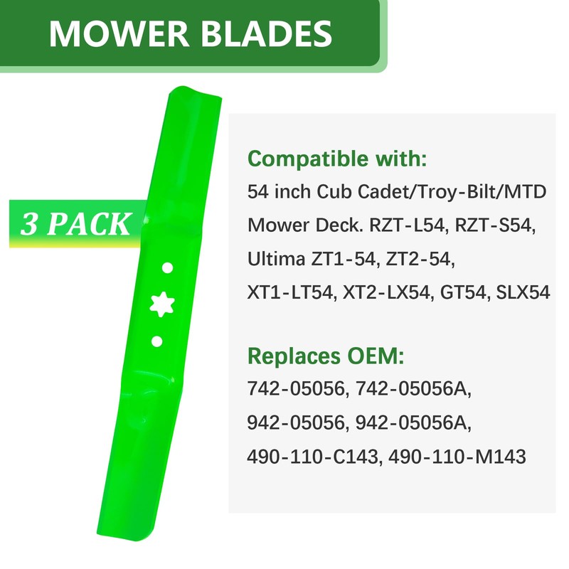 54 Inch Mower Deck 942-05056A 6 Point Star High Lift