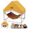 HOSUKKO Guinea Pig Hammock with Stand,Rabbit Bed with Removable Cushion,Hamster
