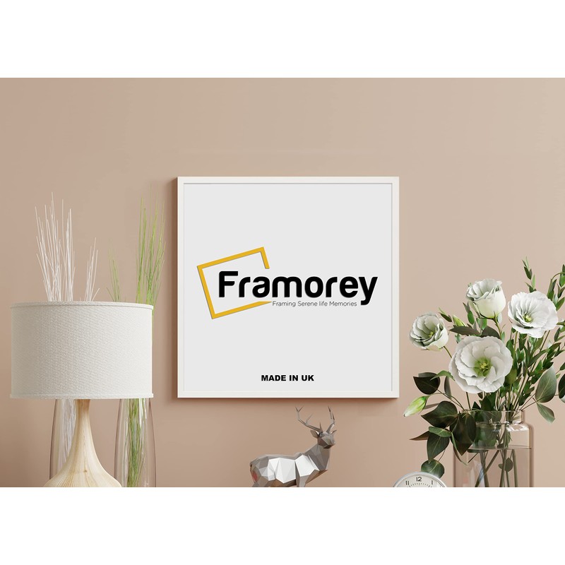 FRAMOREY White 30x30 Frame With Safe Shatterproof Styrene Front &