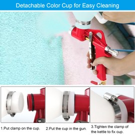 Texture Drywall Sprayer,Air Hopper Spray Guns Paint with 1.5 Gallon Hopper Includes 3 Nozzles(4.0mm/6.0mm/8.0mm) Air Texture Gun for Walls,Ceiling,Stucco Mud,Knockdow,Spray Gun