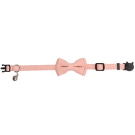 Gyapet Cat Collar Breakaway Bowtie Safety with Bell Adjustbale Kitten Puppy Solid Plaid Color Set A-[2pcs] Pink & Blue