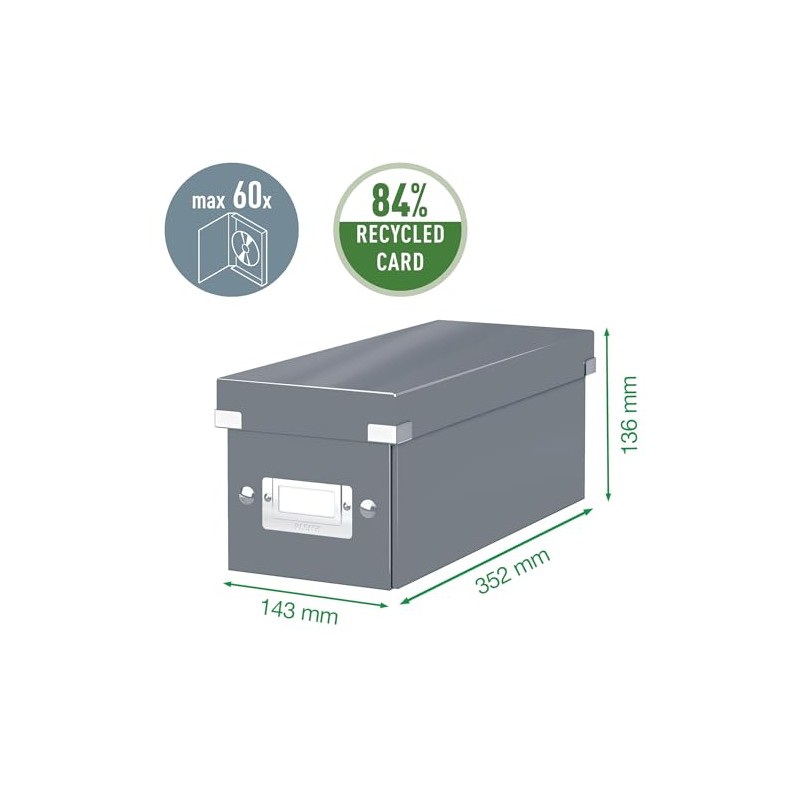 Leitz WOW Storage Box, Red Storage Box, Click and Store