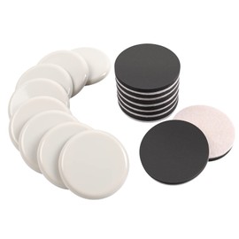 Ezprotekt Each 8 Pack 3.5 Inch Furniture Moving Slider & 8 Pack Felt Furniture Slider Pads, Furniture Glider for Carpet & Rug - Felt Furniture Glider for Hard Wood Floor Surfaces 89mm 16 Pack, Beige