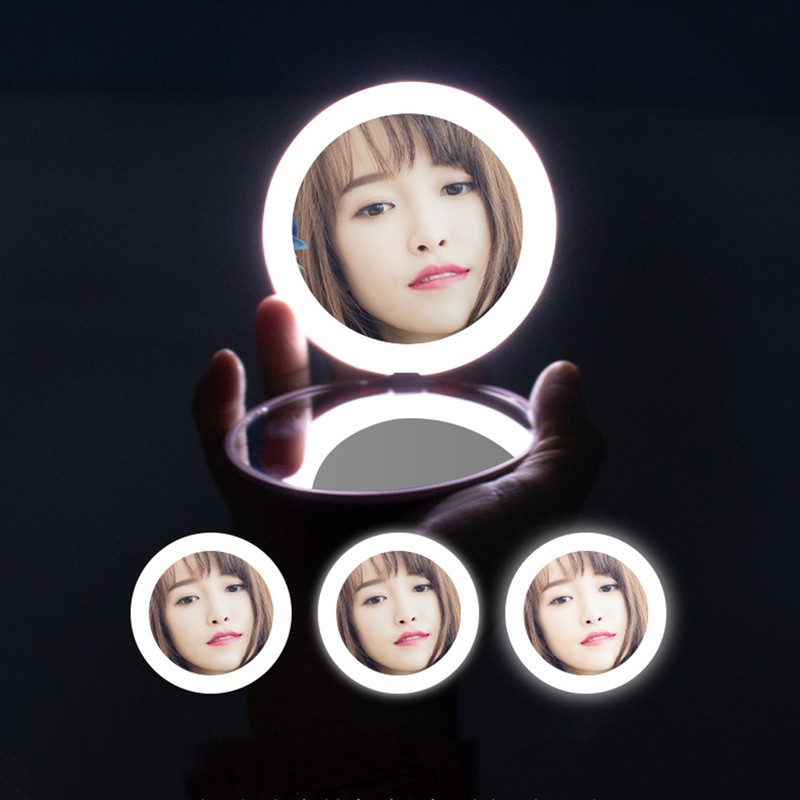 LED Lighted Travel Makeup Mirror Foldable Dual Sided Vanity Mirror