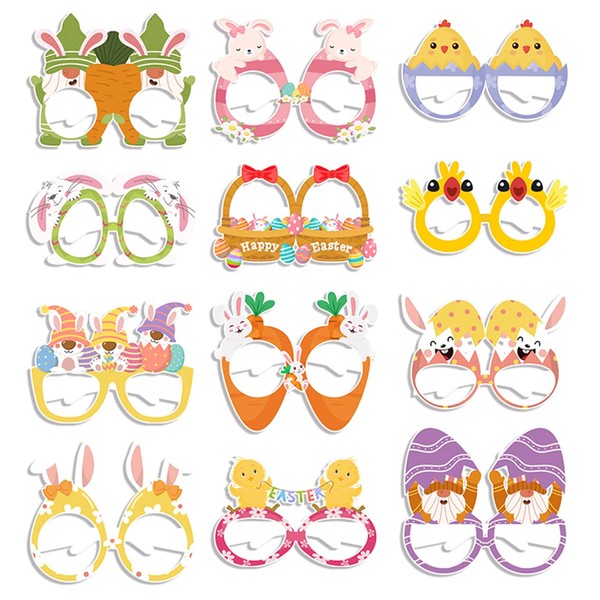 12 Pcs Easter Glasses,Adult and Children's Easter Party Decorations Photography