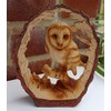 Free Standing Graceful Owl on Log Decorative Ornament