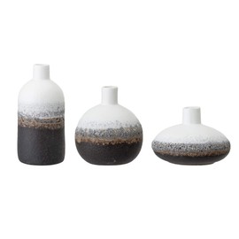 Bloomingville Set of 3 Black Ceramic Vases