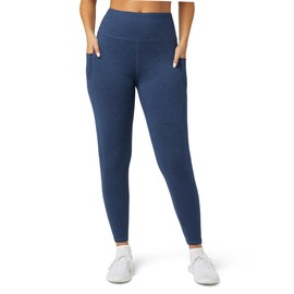 No nonsense Leggings for Women with Tummy Control and Pockets, Athletic High Waist Yoga Pants, Blue Heather