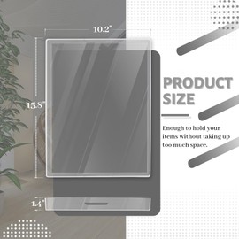 MAONAME Clear Serving Tray with Handles, Plastic Clear Tray, Rectangle Decorative Tray for Coffee Table, Ottoman, Bathroom, Vanity, 15.7" Lx 10.2" W X 1.57" H