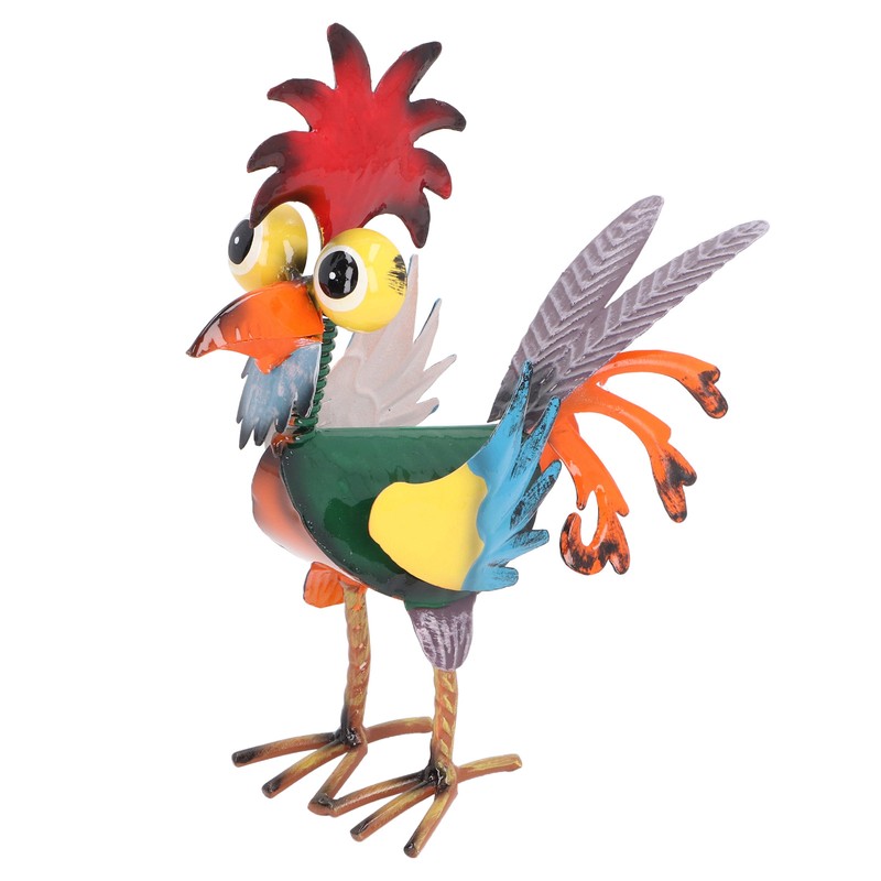 Rooster Statue Figures Ornament Metal Rooster Display Model Toy for