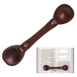 VANTOO Leather Weighted Bookmarks Page Holder for Women Men, Bookmark Page Weight for Reading, Book Lovers Writers Authors Poets (Umber)