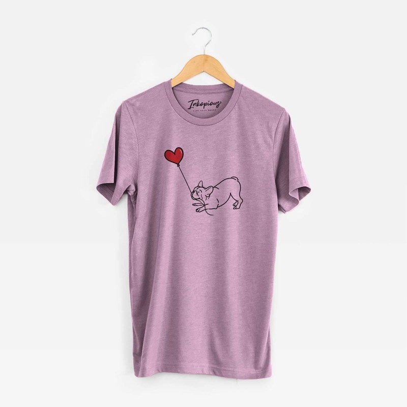 Inkopious French Bulldog Heart String T-Shirt, French Bulldog Valentines Gift,