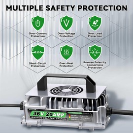 36 Volt 20 AMP Golf Cart Battery Charger for EZGO TXT with D Style Plug for 36V Lead Acid Battery