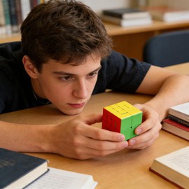 UMESCENE 3x3 Puppet Speed Cube, 3x3 Bandage Magic Cube, Brain Teaser Puzzle Toys, Limited Rotation, Creative New Cube (Version 2)