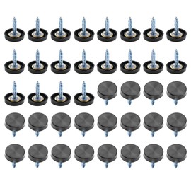40 Pcs Mirror Screw Cover Cap 0.63"/16mm Diameter Black 304 Metal Decorative Screws with Cap and Gasket for Fasteners, Sign/Advertising Hardware, Construction, Tea Tables, Wardrobes Glass Furniture