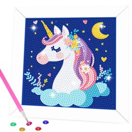 Diamond Art Painting Kits for Kids - Crafts for Girls 8-12 - Diamond Art with Wooden Frame - Arts and Crafts for Kids Ages 4-6 8-10 - GEM Art Supplies Dots for Adult Beginners Home Wall Decor Gifts