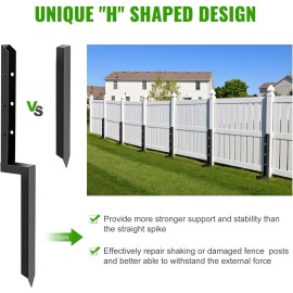 ATCWF 2-Pack 2" Fence Repair Kit - 34in Heavy Spikes for Fixing Tilted Wooden Posts