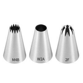Piping Tips, Confectionery, 3 Pieces, Flower Shape, Round Pastry Bag, Nozzle, For Cream, Confectionery Tools, Tip, Stainless Steel, Commercial Use