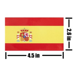 HSQ N5 Pcs Spain Flag Vinyl Decal , Tactical Spanish Flag Decal Sticker, Spanish Stickers for Vehicles Car Window Bumper 2.5 x 4.5 Inch
