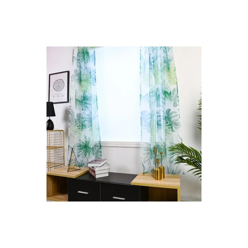 Trees Sheer Curtain Window Durable Creative Voile Drape Vala