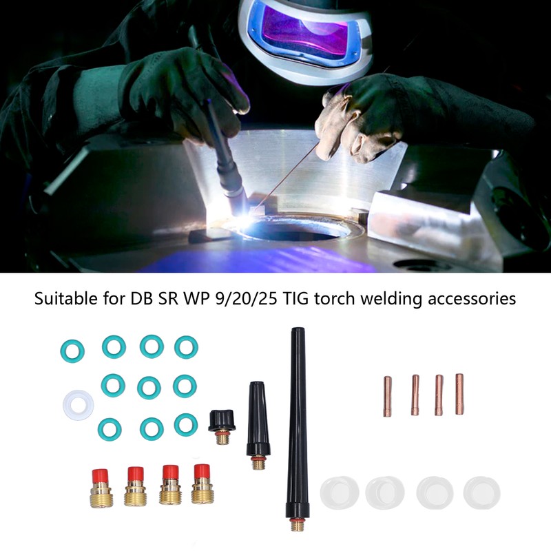 26Pcs TIG Welding Torch Tool Glass Cup Gas Lens Welding