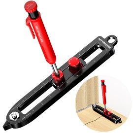 ARTYMASTER Multi-Function Scribing Tool, DIY Woodworking Scriber Line Maker, Portable Aluminum Alloy Woodworking Compass Scriber Tool, Inch Circle Marking Gauge,Deep Hole Carpenter Pencils 6 Refills.