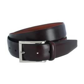 Trafalgar Men's Broderick 32mm Leather Dress Belt, 38, Dark Brown