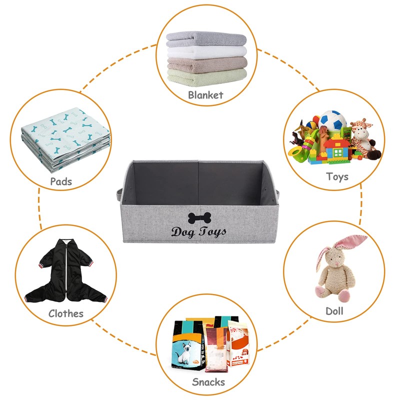 Geyecete dog toy basket Large dog toy bin dog toy