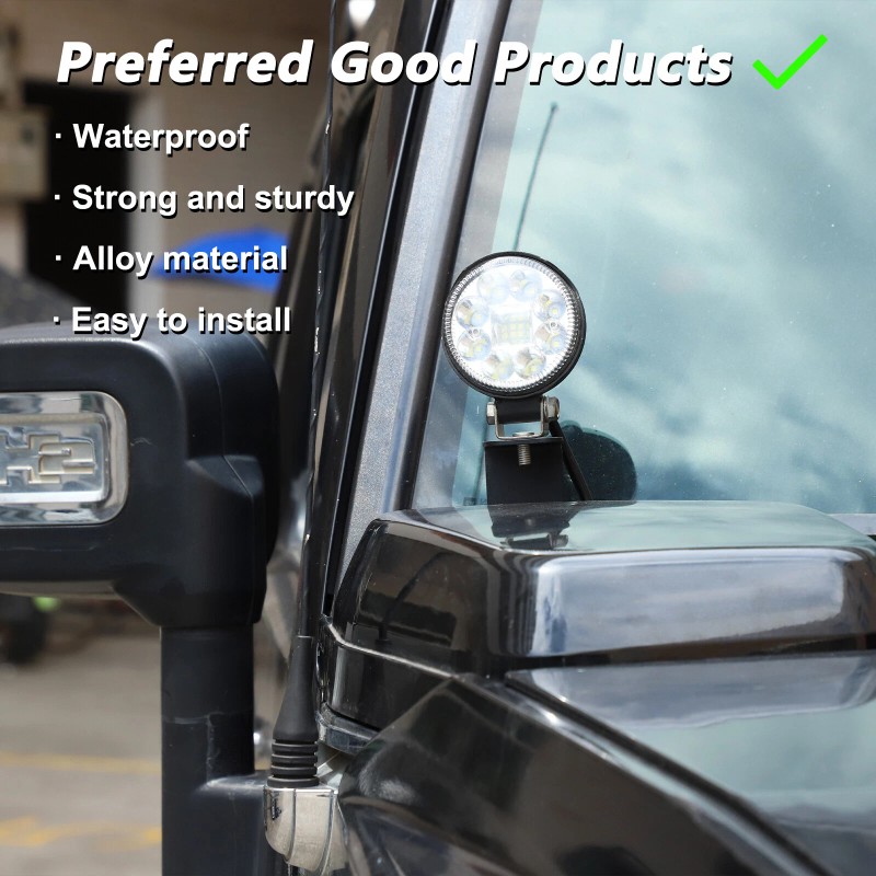 car-attention Side A-Pillar Hood Ditch Light Bar Mount Brackets For