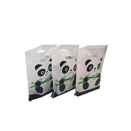 LYT Panda Party Bags, 30 Count (Pack of 1), Panda Party Favors, Gift Bags, Black, White, Cartoon, Glossy, Plastic, Birthday, Baby Shower
