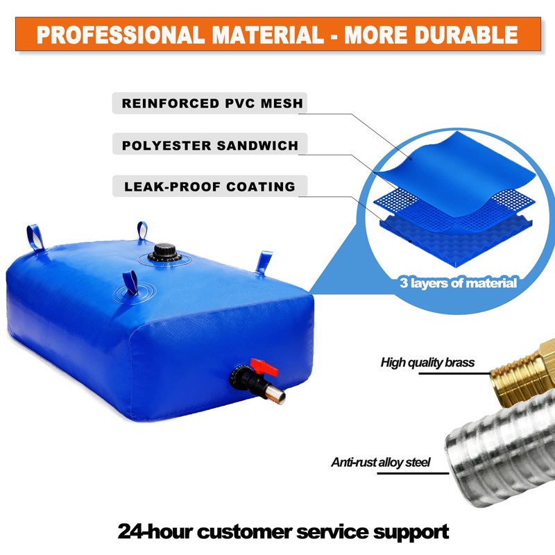 GHOSOONE 760 L/200 Gal Water Bladder Tank, Foldable Portable Water
