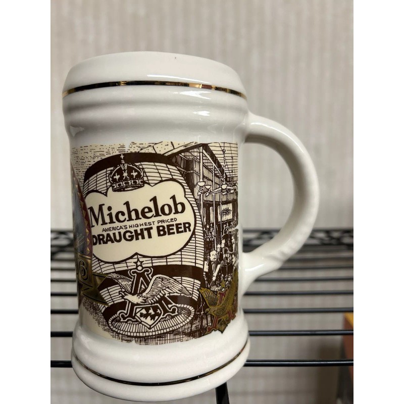 Michelob 100th Anniversary Stein 1995 With Gold Bands