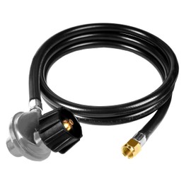 GrillAce Universal Propane Hose With Regulator for Gas Grills - Replacement Parts for Weber, Blackstone Griddles, Nexgrill, Fire Pit Table, Most LP Gas Grills (6ft)