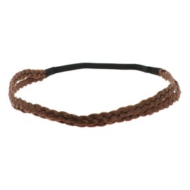 Light Brown Braided Headband - Plain Women's Hair Band - Thin Elastic Headband One Size - Headband for Wedding Hairstyle - Original Look Boho, Hippie Chic