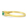 10k Yellow Gold Round Emerald And Diamond Ring (Size 6)