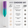 Zulay Kitchen Powerful Milk Frother Handheld with 2 Duracell Batteries