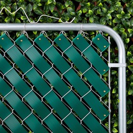 Juvale Fence Privacy Screen Slats - 1.8 in x 246 ft, Dark Green PVC - Privacy Fence Plastic Strips & Vinyl Green Tape with Brass Fasteners - Outdoor Fencing & Garden Cover