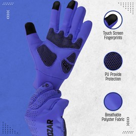 WIDZAR Winter Gloves for Men and Women Cycling, Biking, Hiking, Running and Driving Water Resistant, Windproof, Anti Slip Touch Screen (Blue, S)