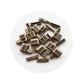 HAISDA #5 Metal Zipper Latch Slider Retainer Box Insertion Pin,Zipper Bottom Sliders Stopper for Metal Repair Kit Sewing Replacement,Pack of 20pcs (Bronze)