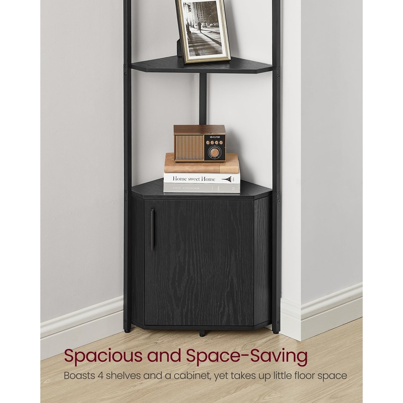 VASAGLE Corner Shelf with Storage, 5-Tier Corner Storage Cabinet, for