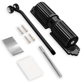 Automatic Spring Door Closer, Gate Spring Closer Adjustable Gate Closer, Soft Door Closer Heavy Duty with Rod and Screws Door Spring, Door Closers for Interior Door Commercial & Home Use (Black)