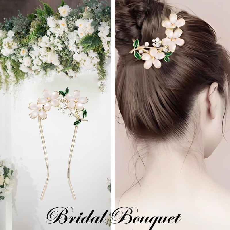 Miaomyao Hair Ornament, Kimono, Metal, Yukata, Bouquet, Flower Bouquet, Leaf,