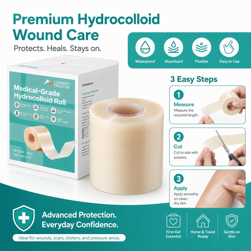 Hydrocolloid Bandage Roll for Minor Wound Care – Cut-to-Size Waterproof
